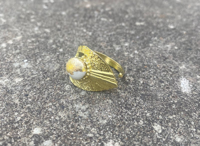 Concrete Gold Asymmetrical Ring