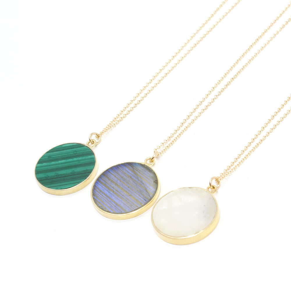 Coin Gemstone Necklace - Big