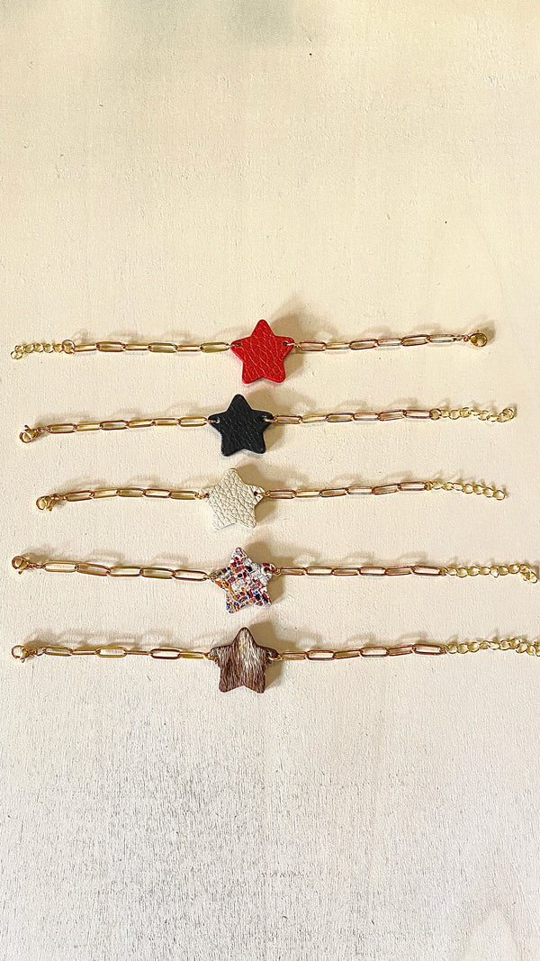 Small star paper clip bracelet