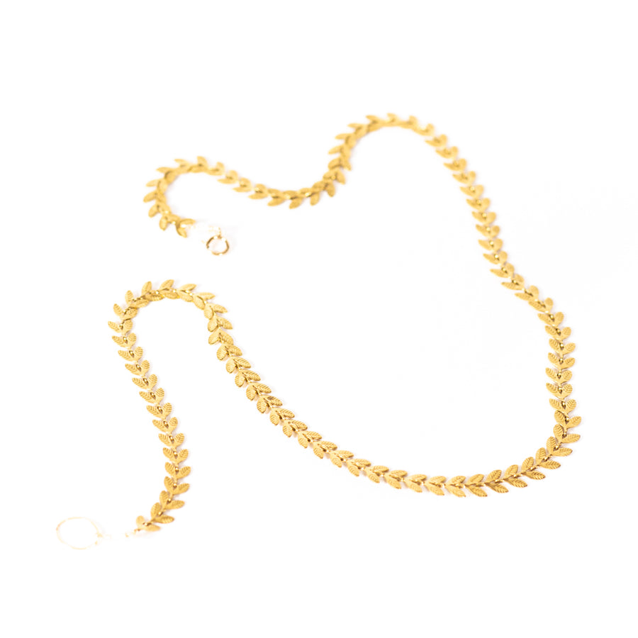 Brass Herringbone Necklace