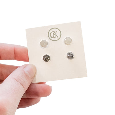 WHS Small Druzy Stud Earrings