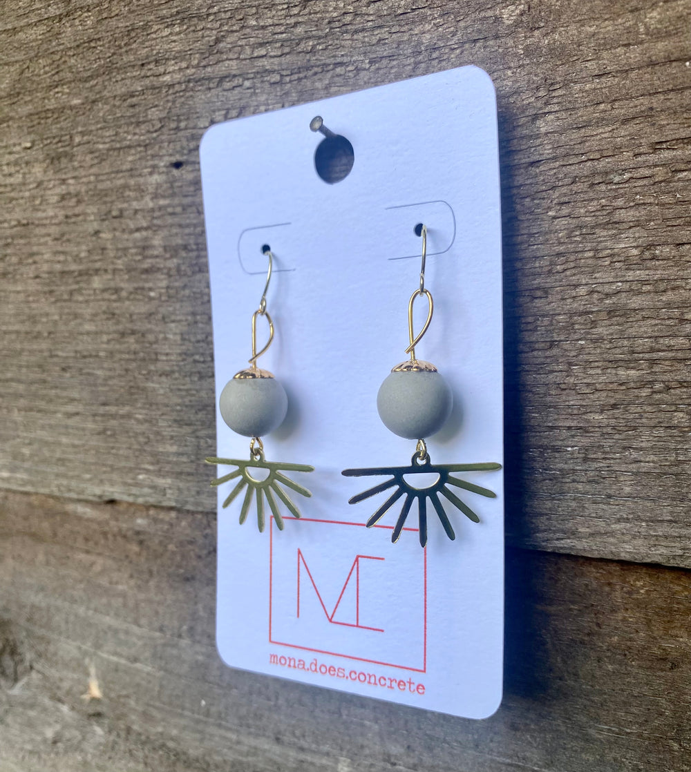 Concrete Sun Ray Earrings