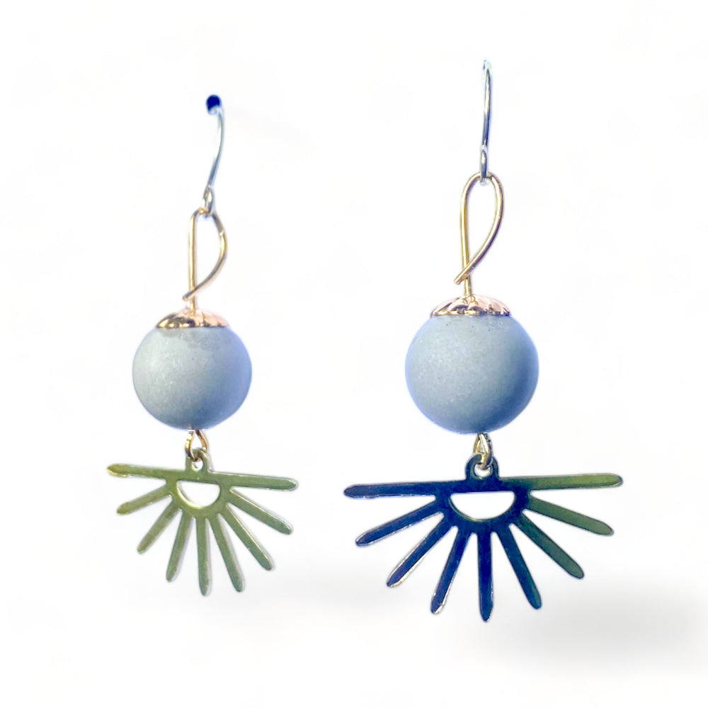 Concrete Sun Ray Earrings