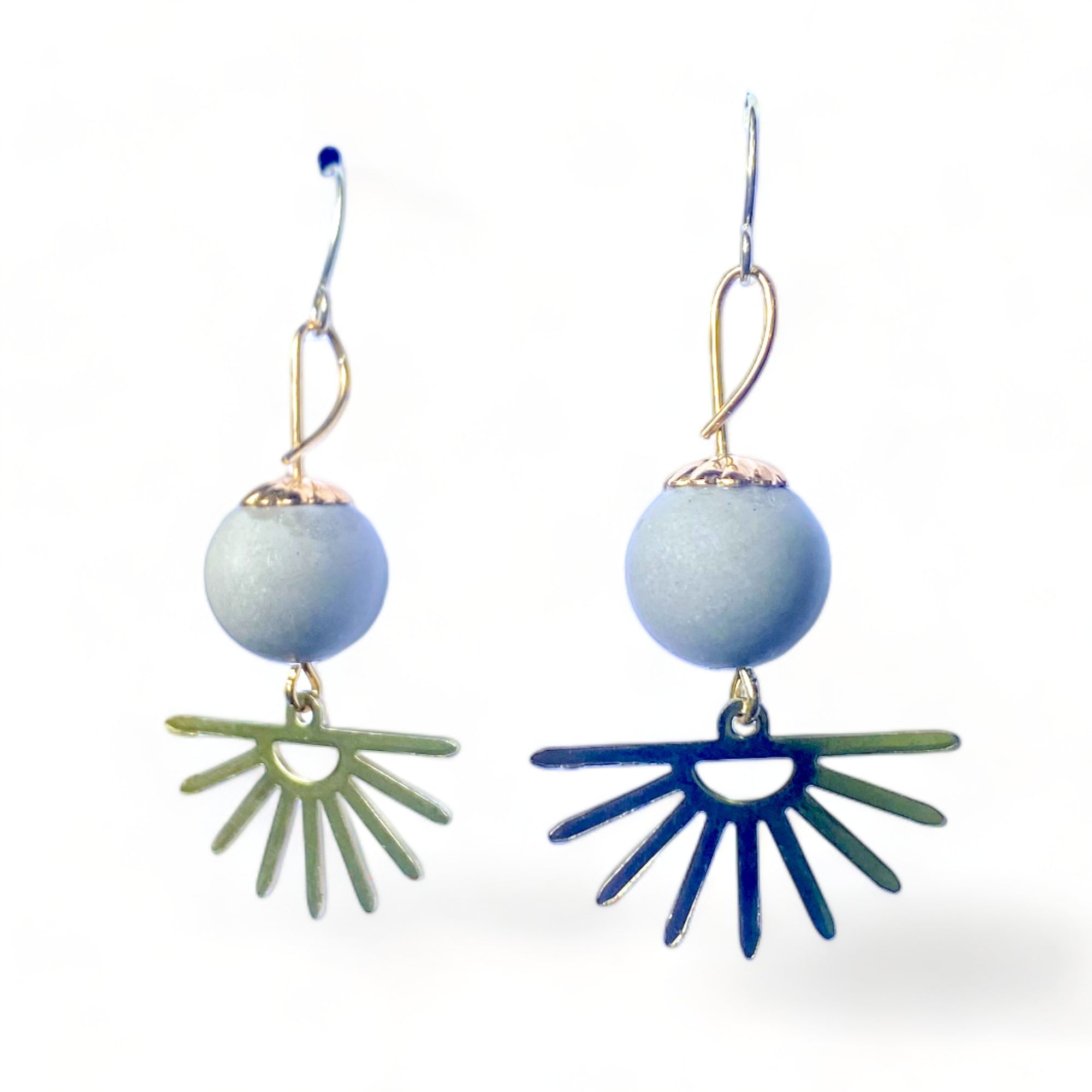 Concrete Sun Ray Earrings