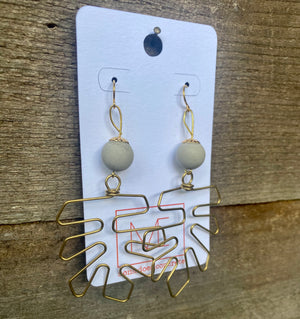 Concrete Monstera Earrings