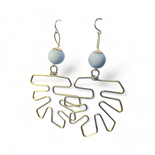 Concrete Monstera Earrings