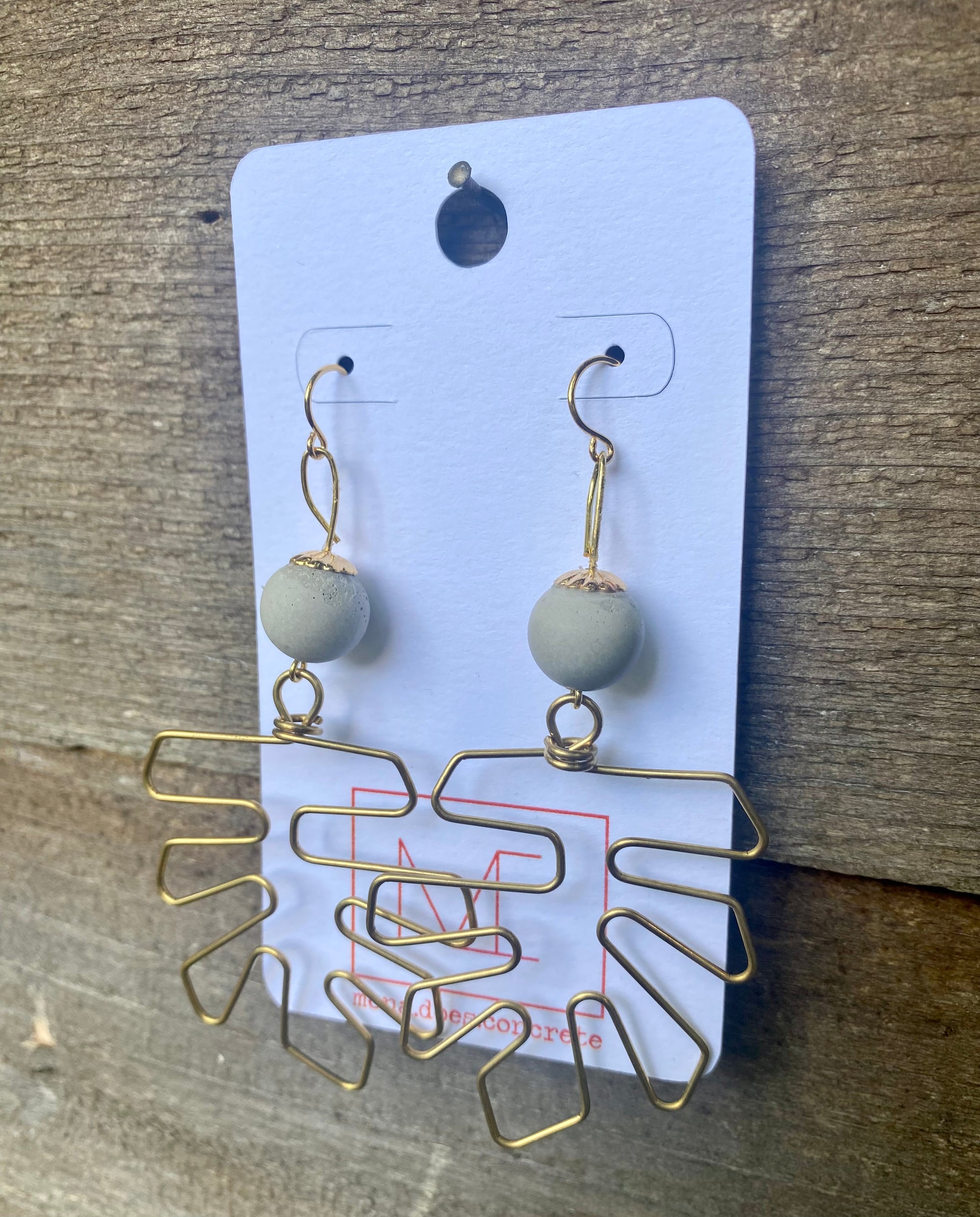 Concrete Monstera Earrings