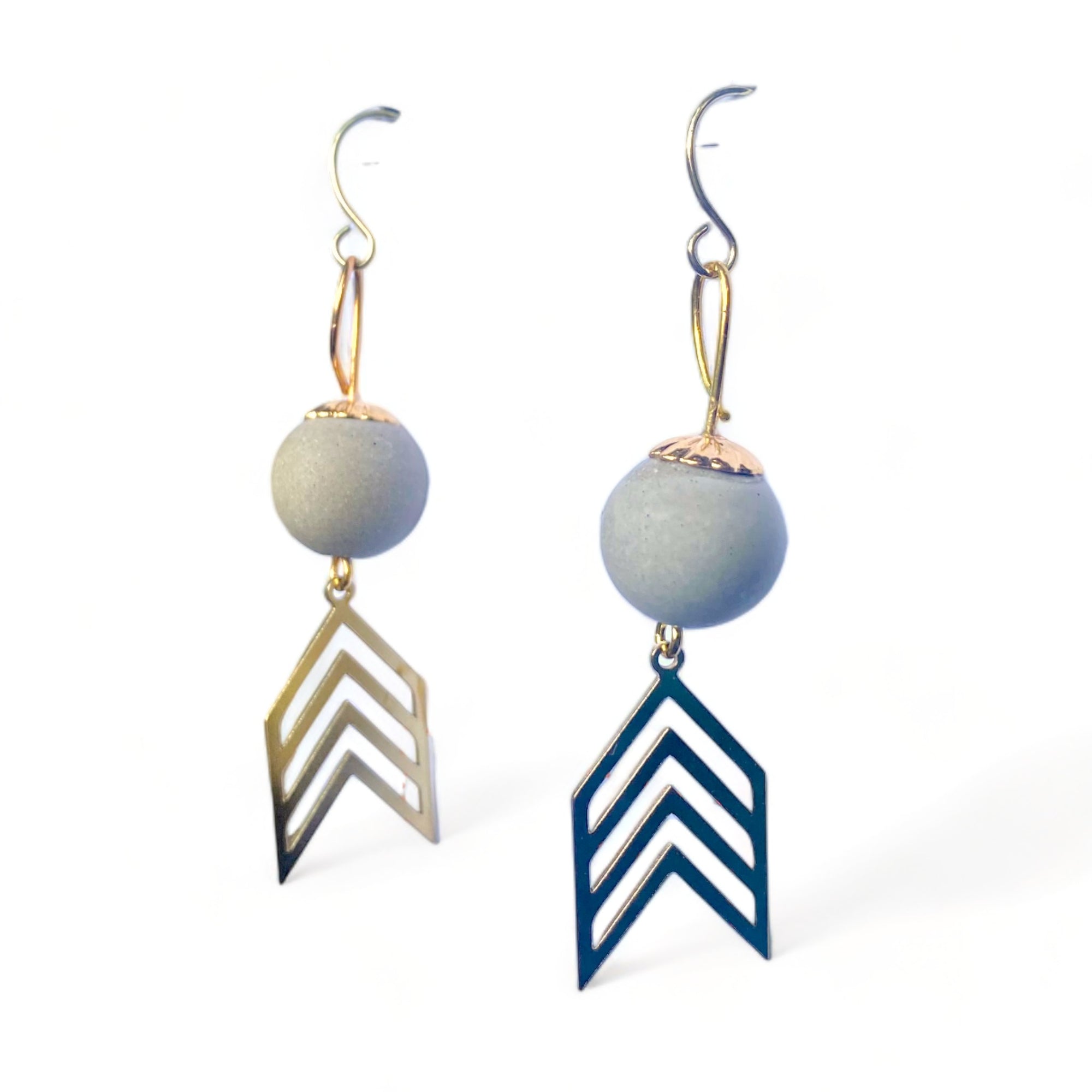 Concrete Chevron Earrings
