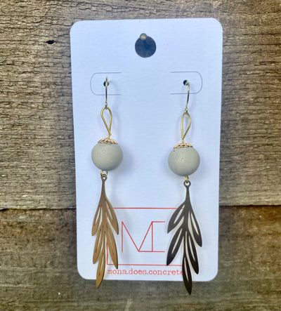 Concrete Leaf Earrings