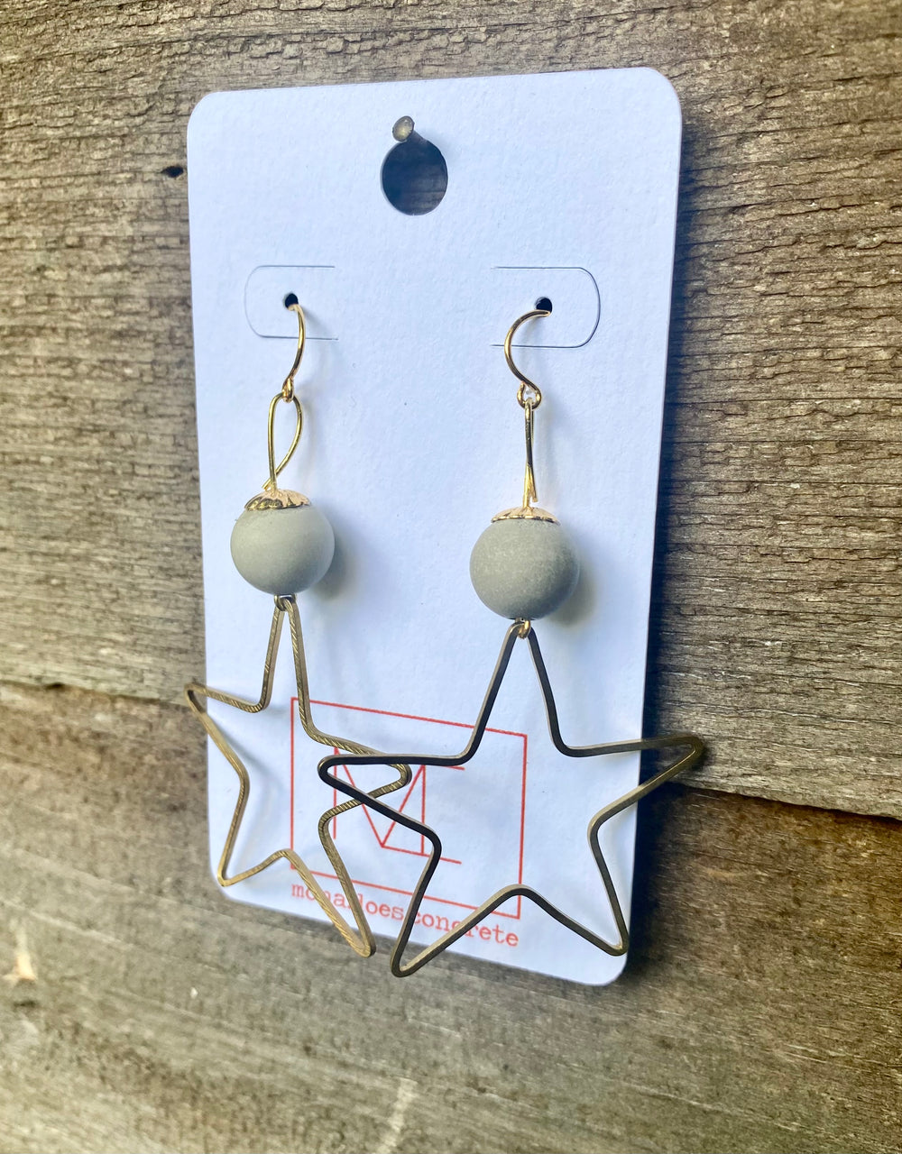 Concrete Star Earrings