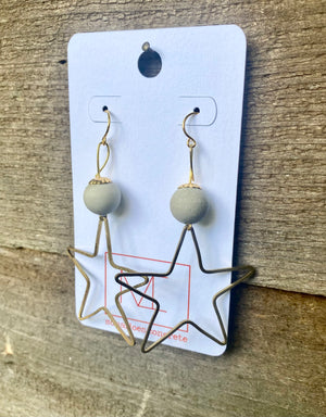 Concrete Star Earrings