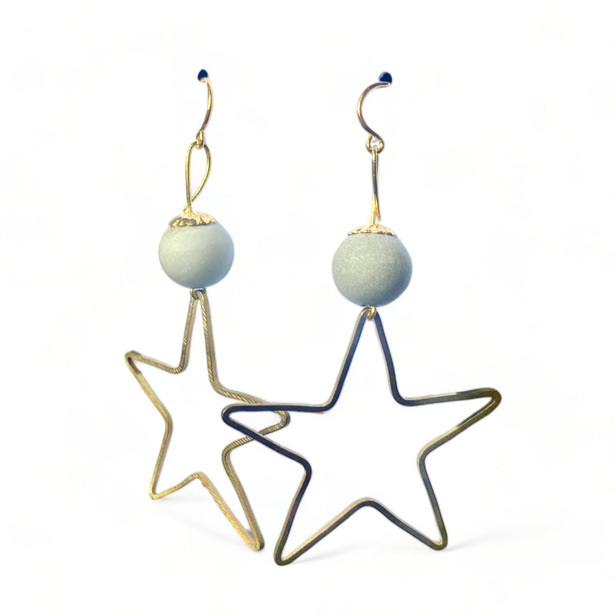 Concrete Star Earrings