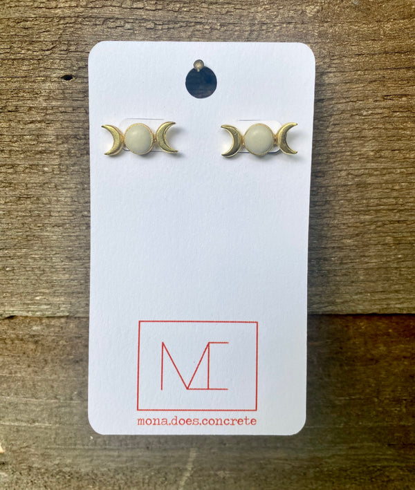 Concrete Moon Phase Earrings