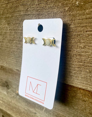 Concrete Moon Phase Earrings