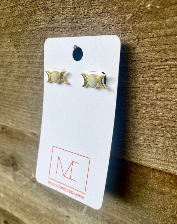 Concrete Moon Phase Earrings