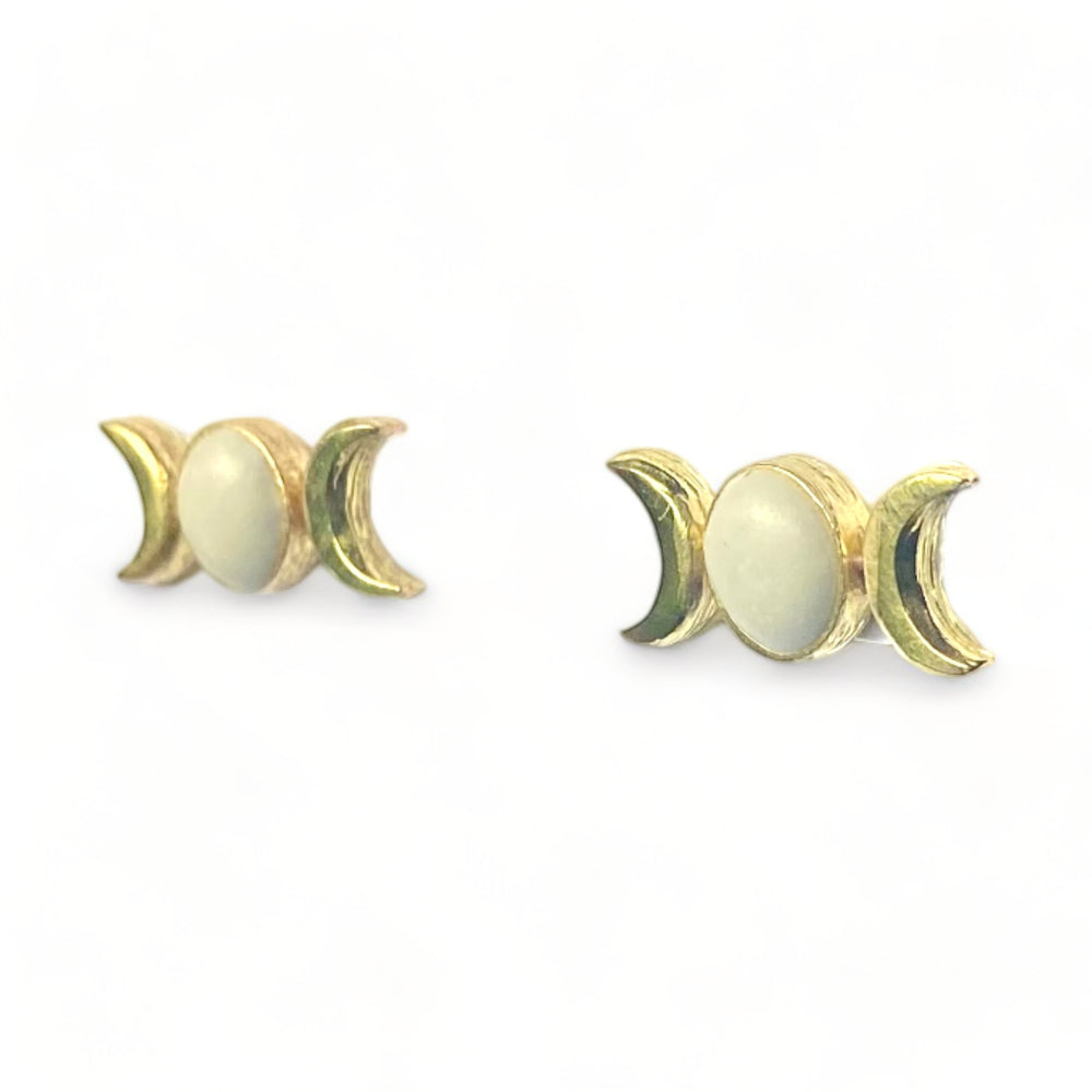 Concrete Moon Phase Earrings