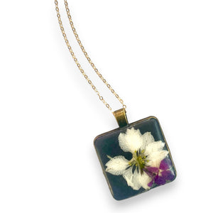 Concrete Botanical Necklace - Charcoal Series
