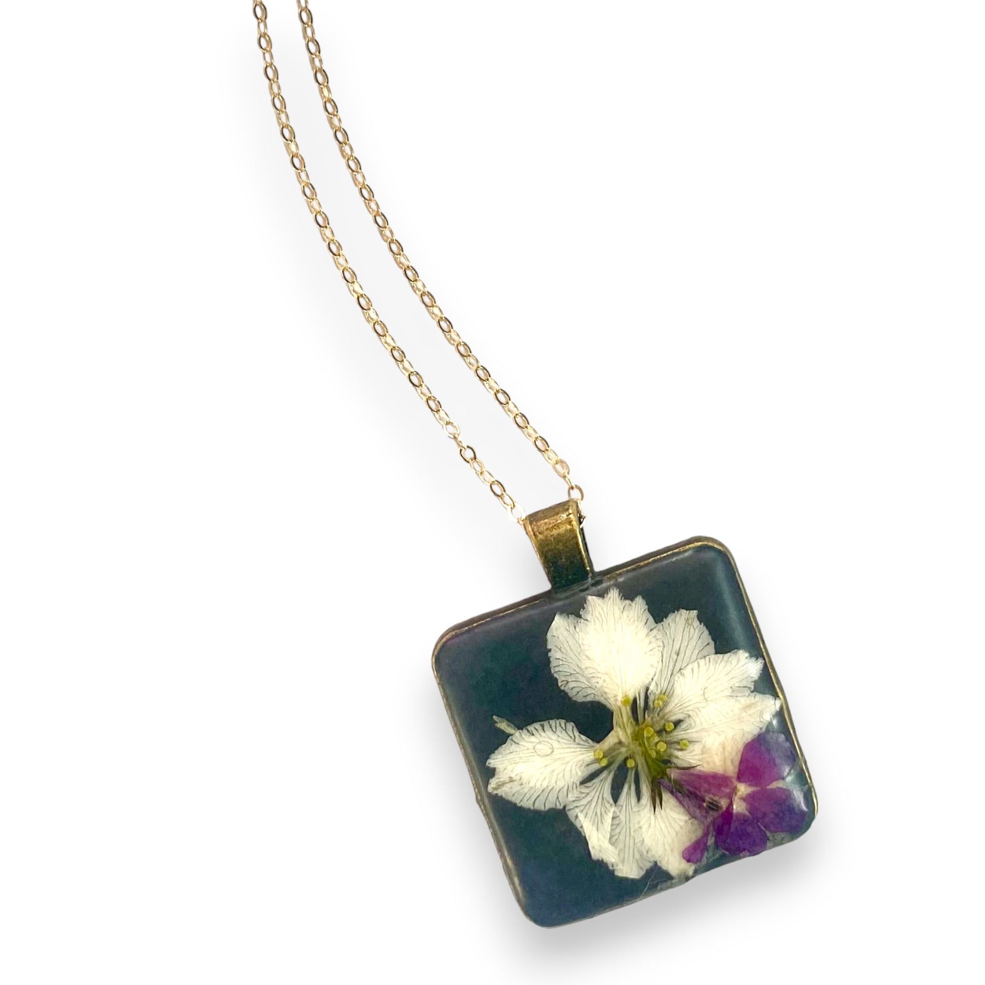 Concrete Botanical Necklace - Charcoal Series