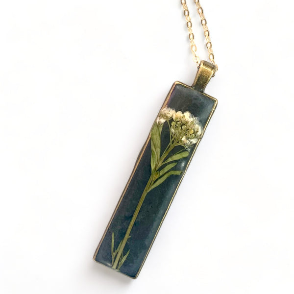 Concrete Botanical Necklace - Charcoal Series