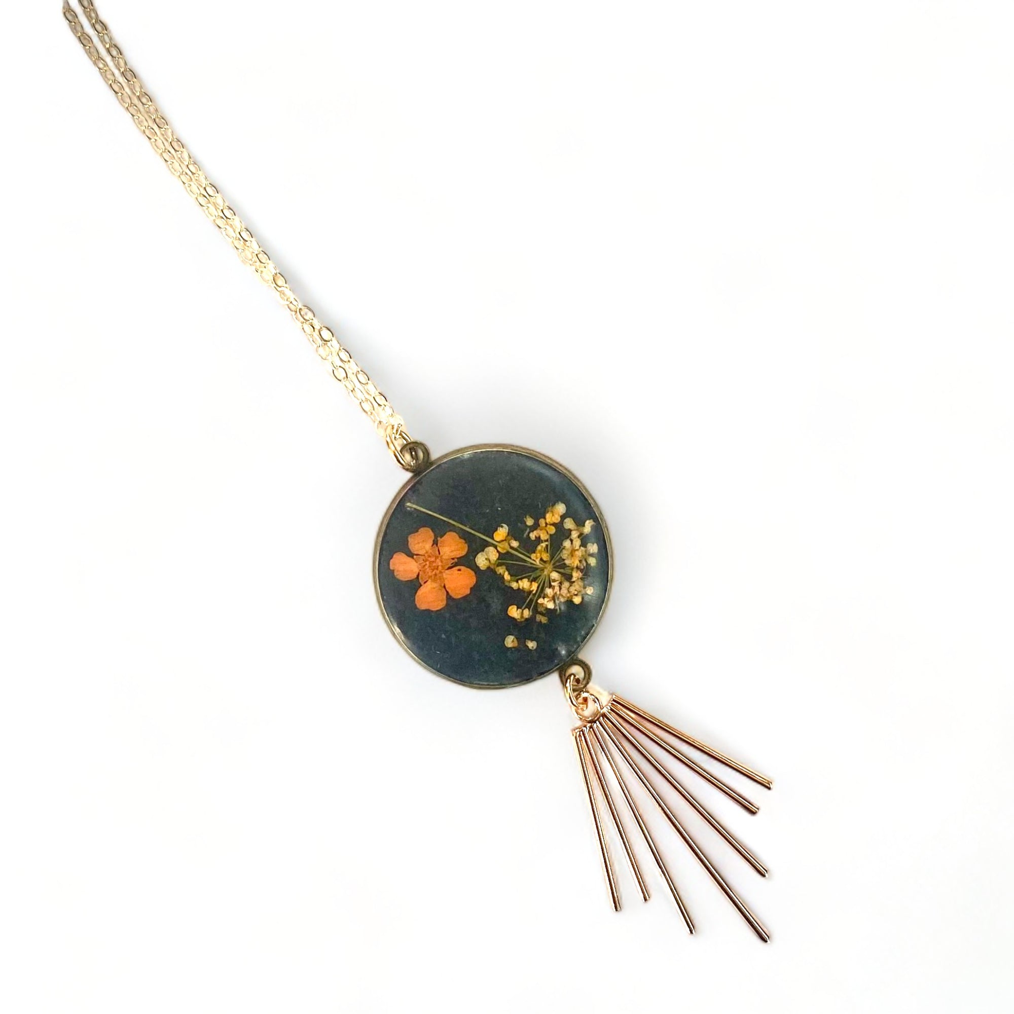 Concrete Botanical Necklace - Charcoal Series
