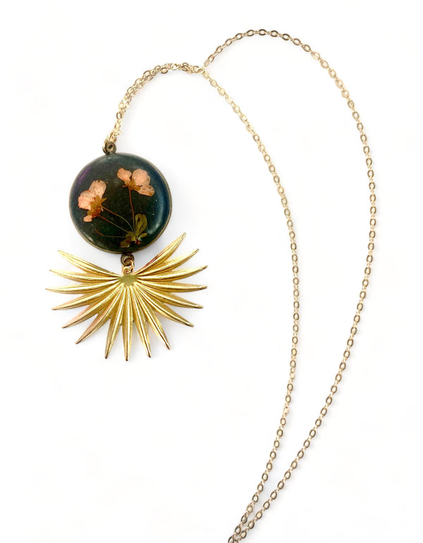 Concrete Botanical Necklace - Charcoal Series