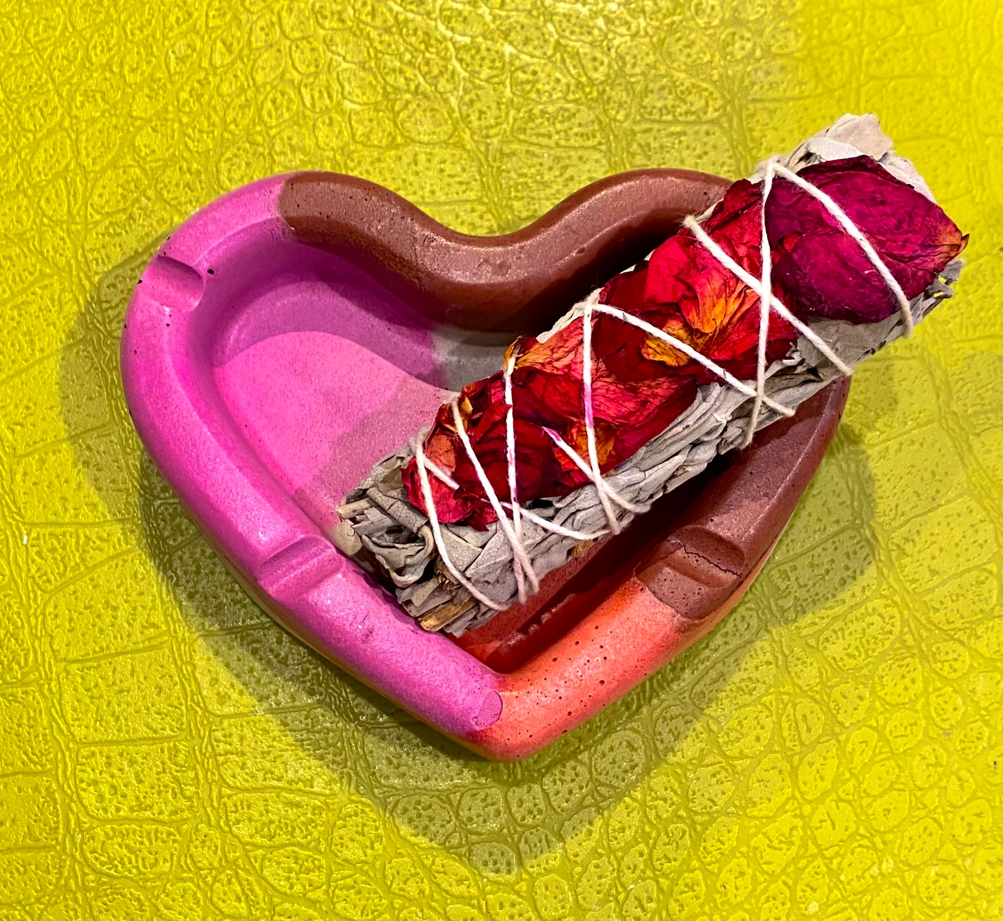 Concrete Heart Sage/Incense Tray