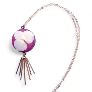 Concrete Botanical Necklace - Shades of Pink