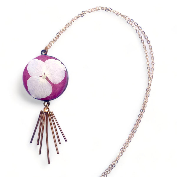 Concrete Botanical Necklace - Shades of Pink