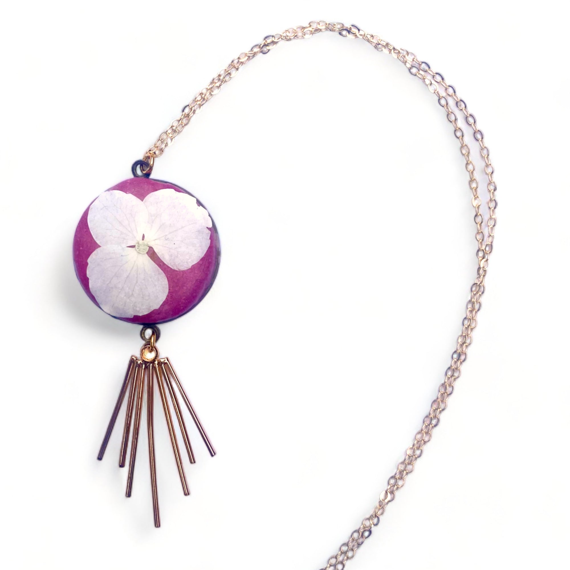 Concrete Botanical Necklace - Shades of Pink