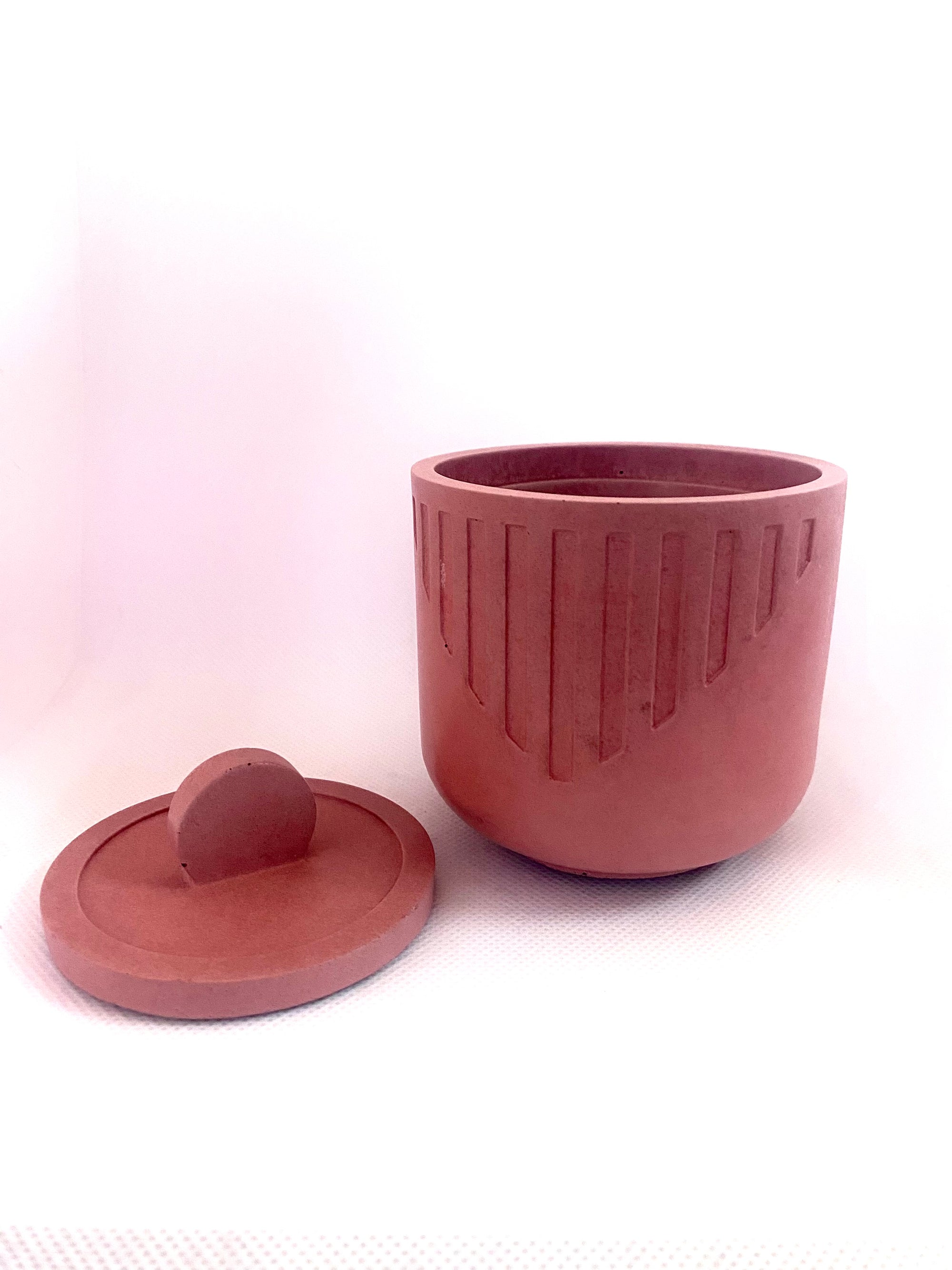 Concrete Pot with Lid - Style 2