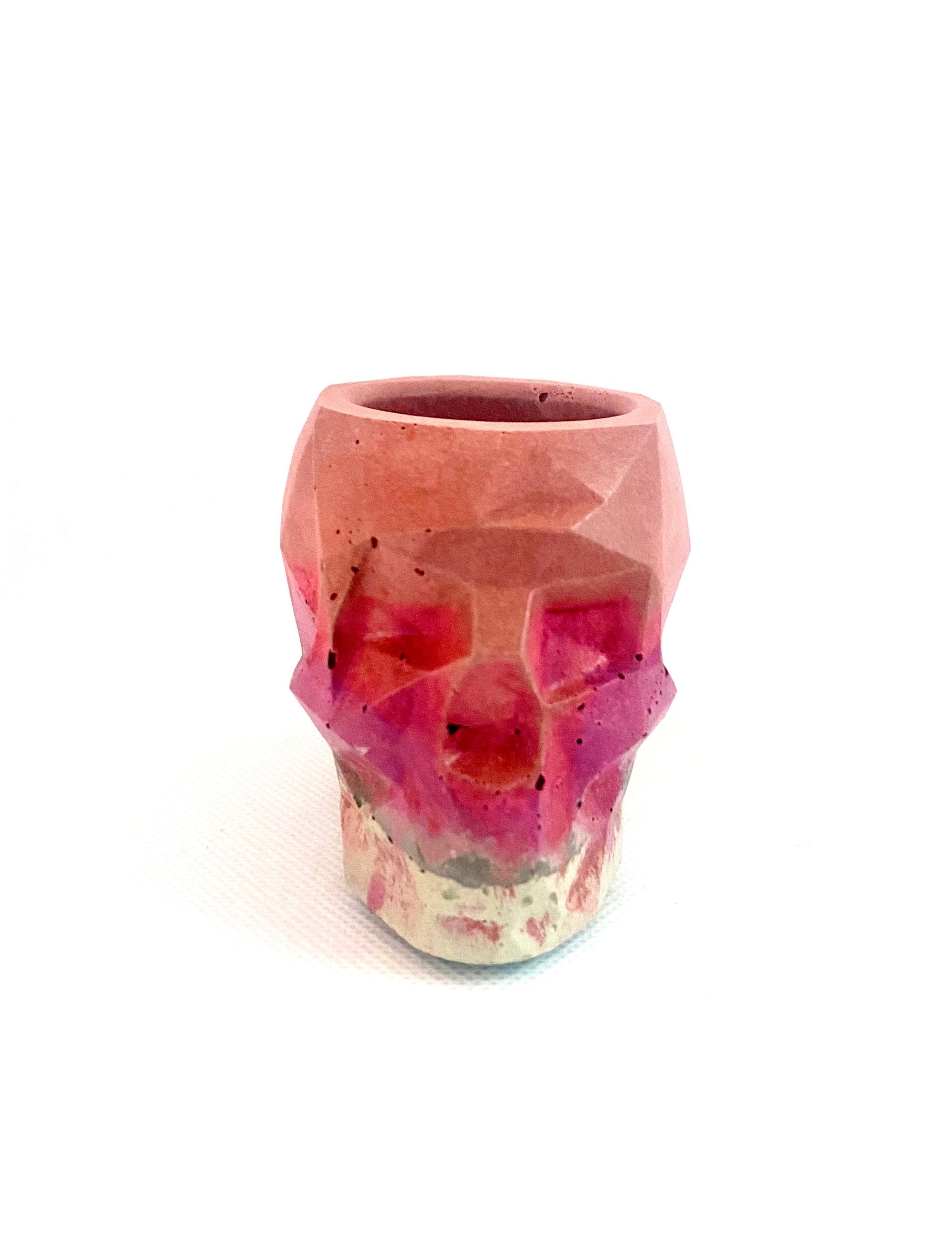 Geometric Concrete Skull Pot
