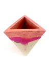 Concrete Geometric Tetrahedron Pot (Multi-Colored)