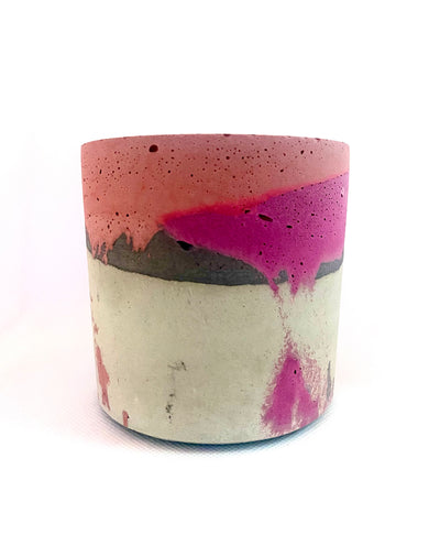 Concrete Cylinder Pot (Blushed Pink)