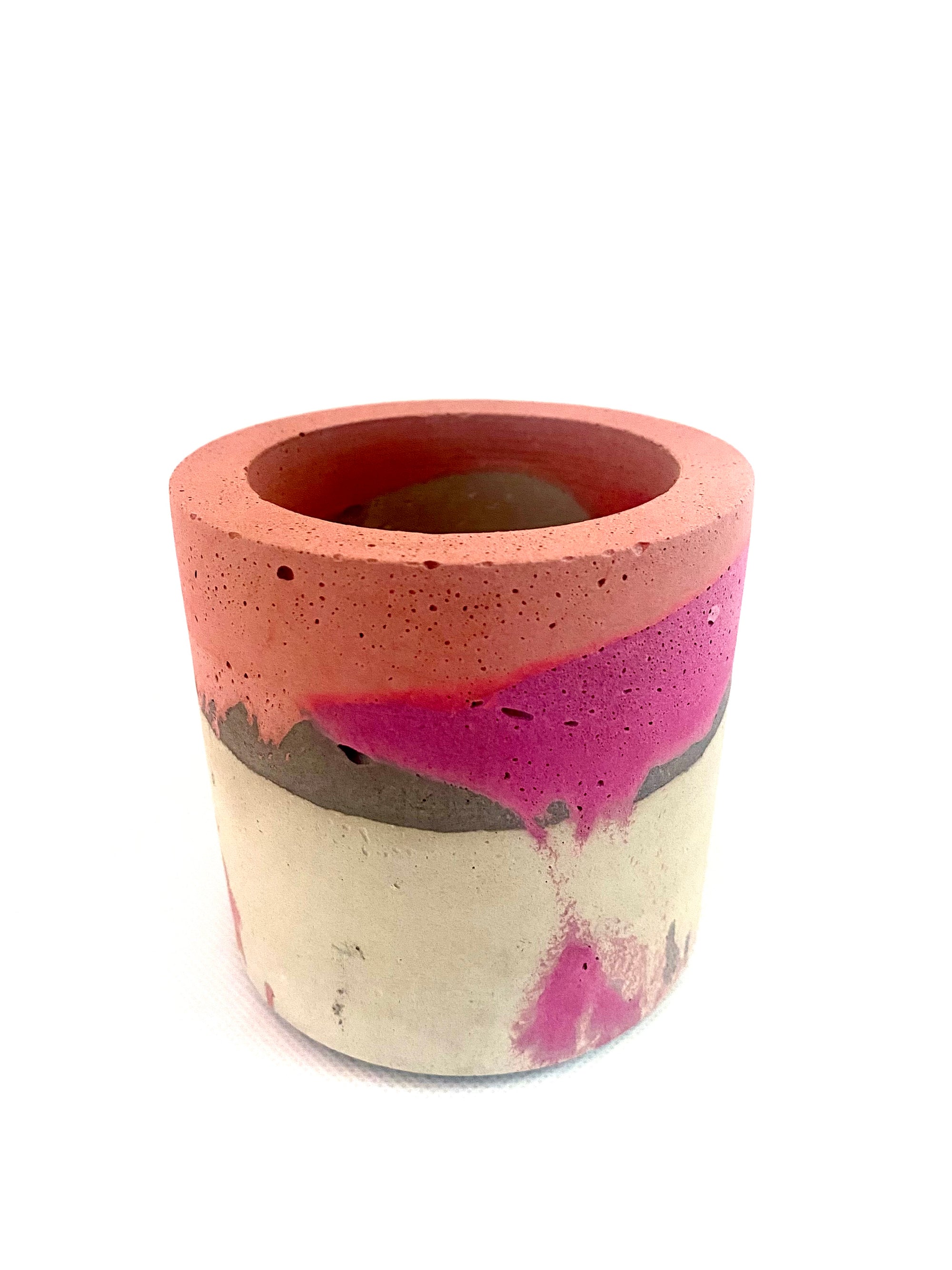 Concrete Cylinder Pot (Blushed Pink)