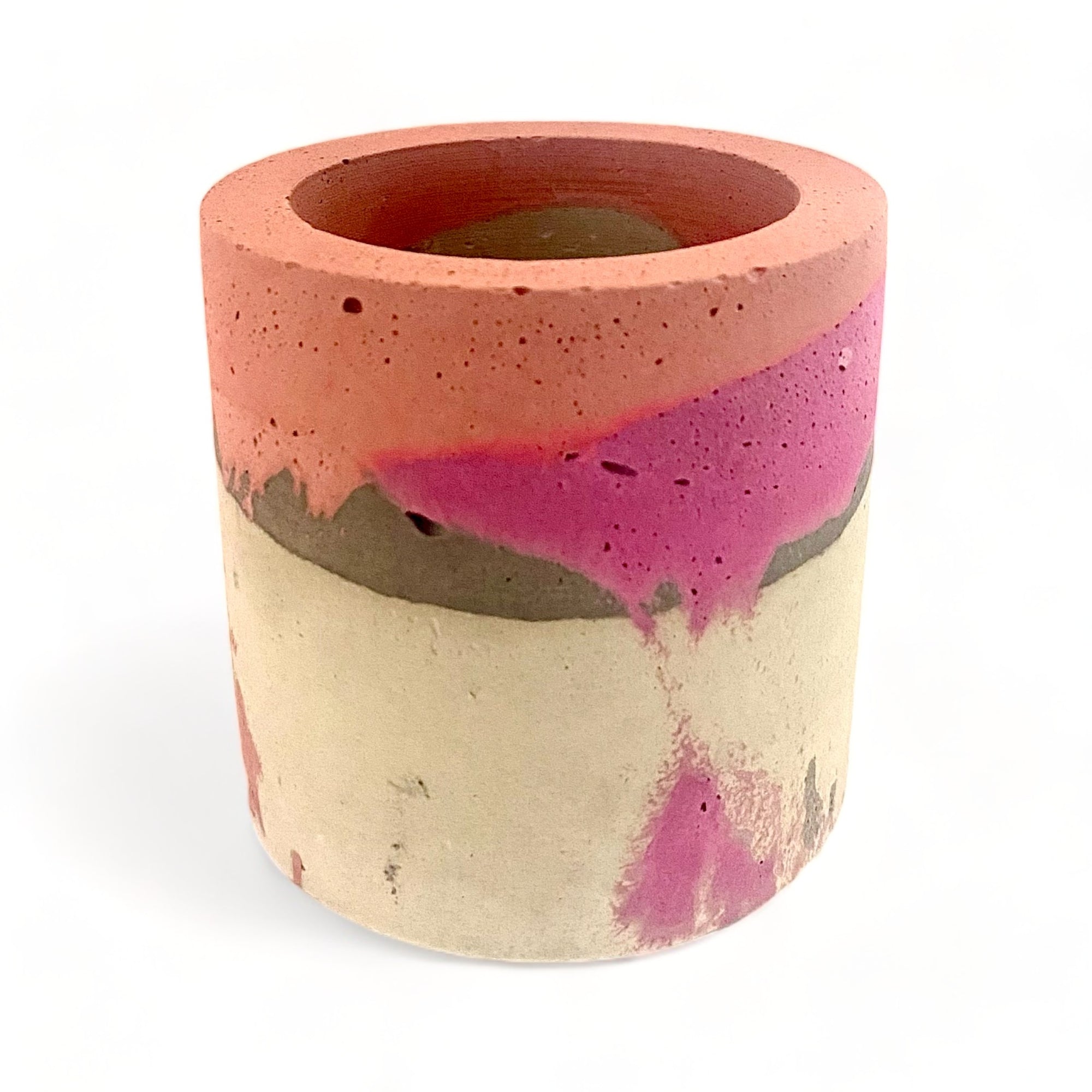 Concrete Cylinder Pot (Blushed Pink)