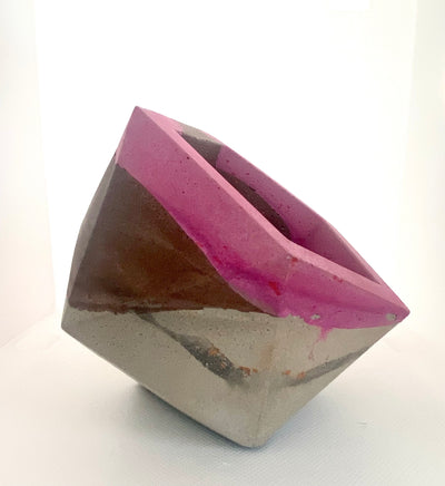 Concrete Geometric Pot (Blushed Pink Series)