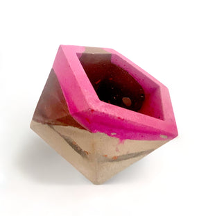 Concrete Geometric Pot (Blushed Pink Series)