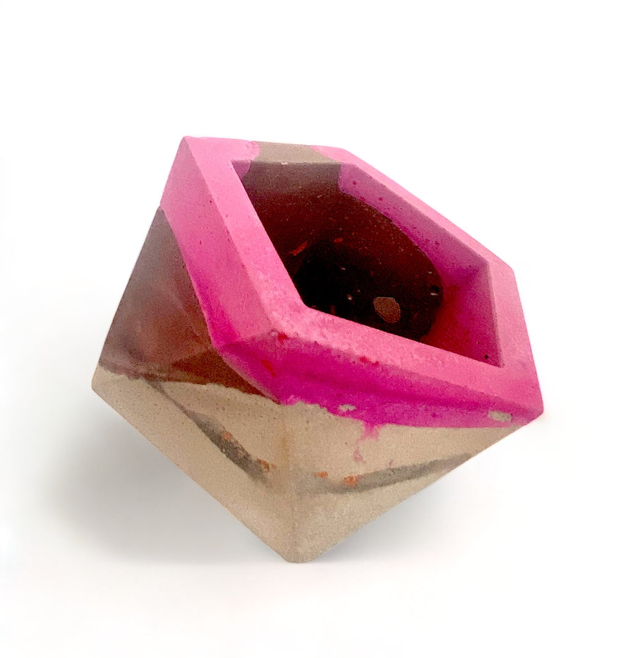 Concrete Geometric Pot (Blushed Pink Series)