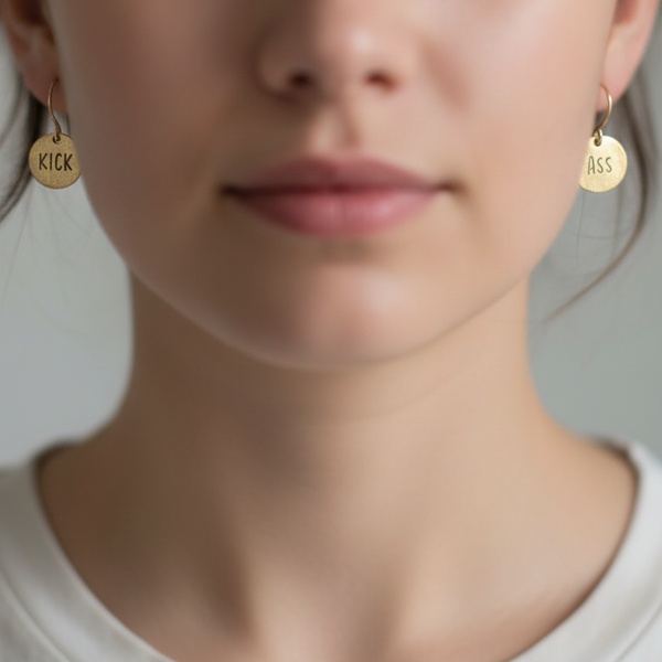 Telling Short Quote Earrings - Be Kind