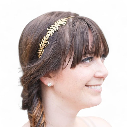 Little Laurels brass leaf headband