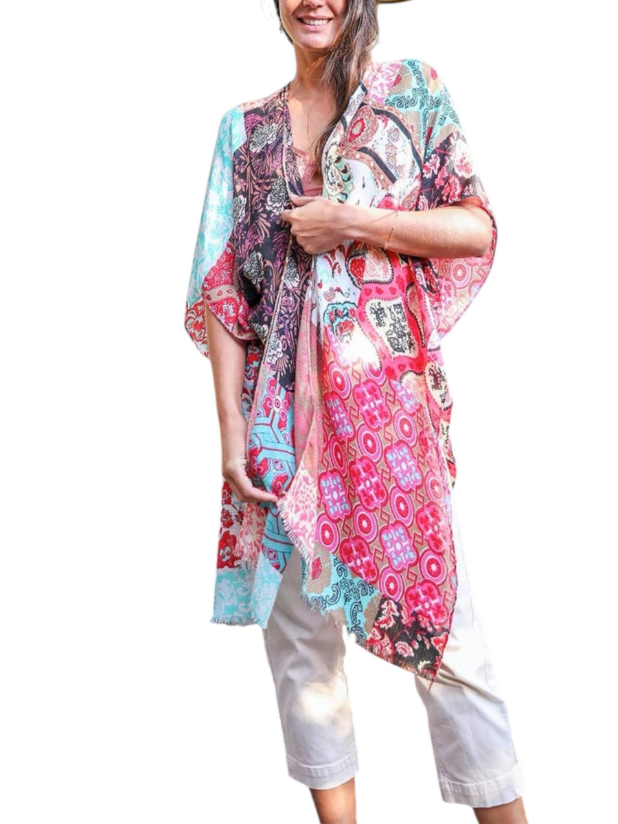 Boho Floral Patchwork Kimono