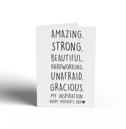 Card - Amazing. Strong. Beautiful. Mother.