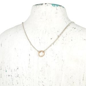 Petite Ring Pendant - mixed metals