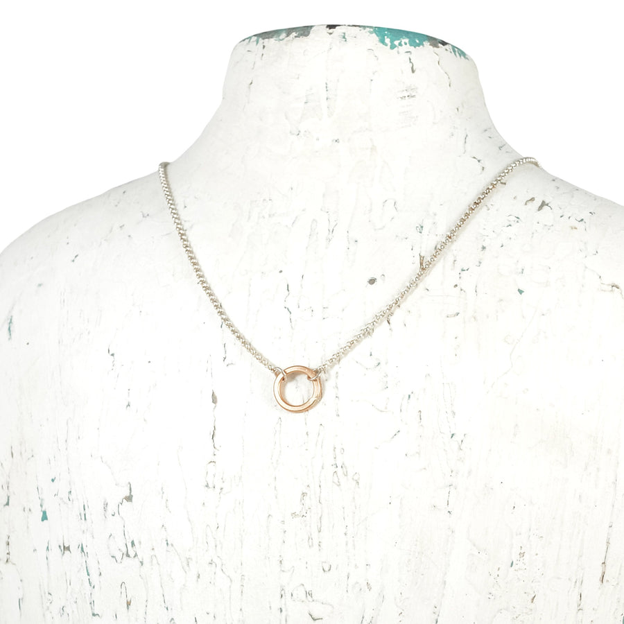 Petite Ring Pendant - mixed metals