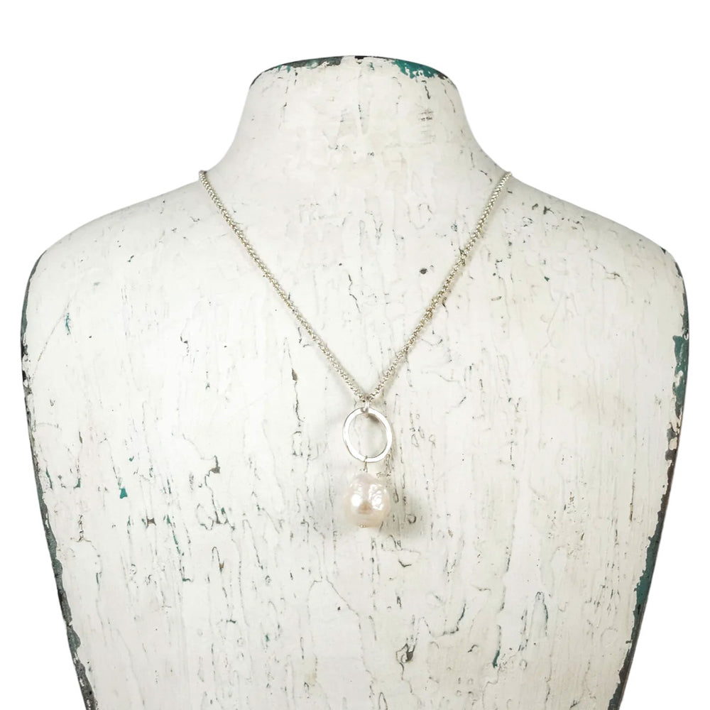 Baroque Pearl Pendant - sterling silver