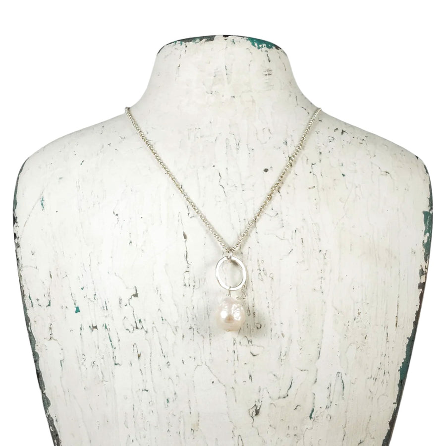 Baroque Pearl Pendant - sterling silver