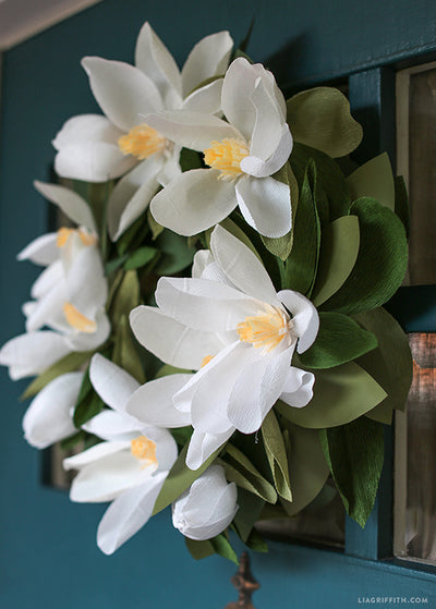 Felt Flower Magnolia Wreath