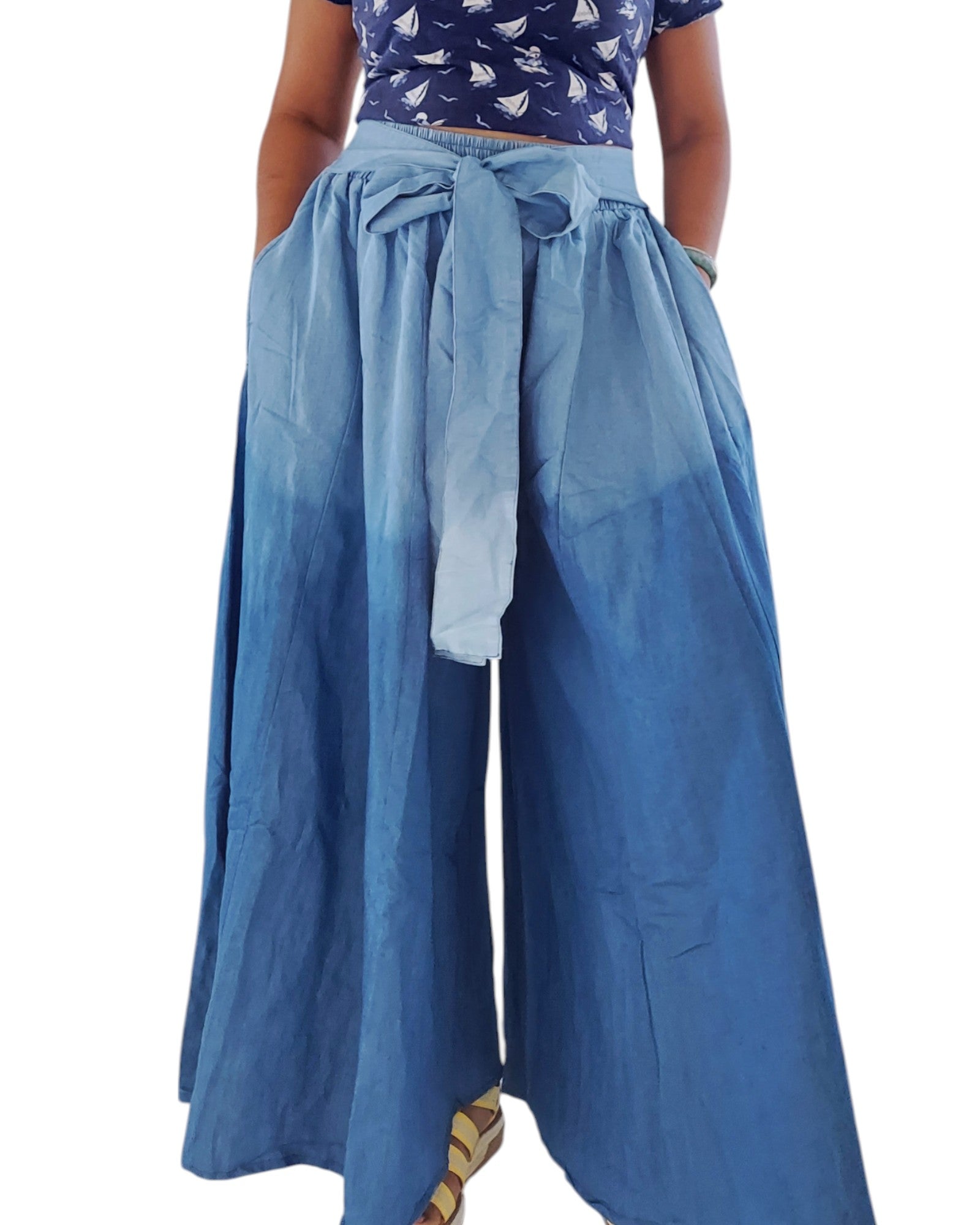 Ombre Jean Palazzo Pants