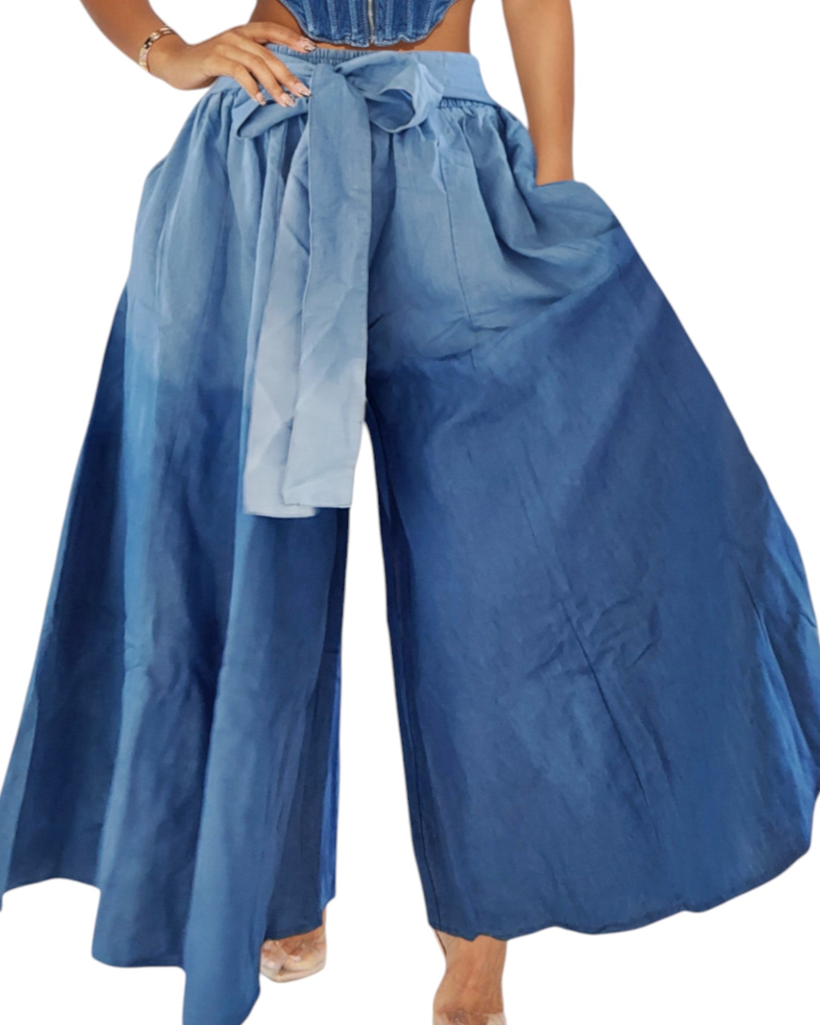 Ombre Jean Palazzo Pants