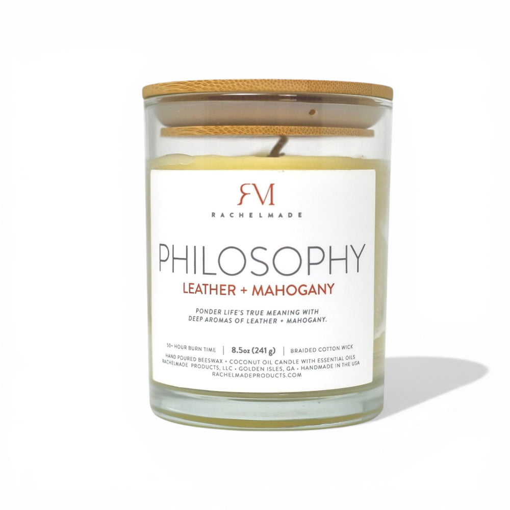 PHILOSOPHY Leather + Mahogany candle